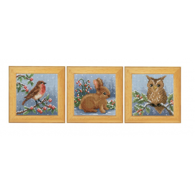 Kit de point de croix  - animaux d'Hiver