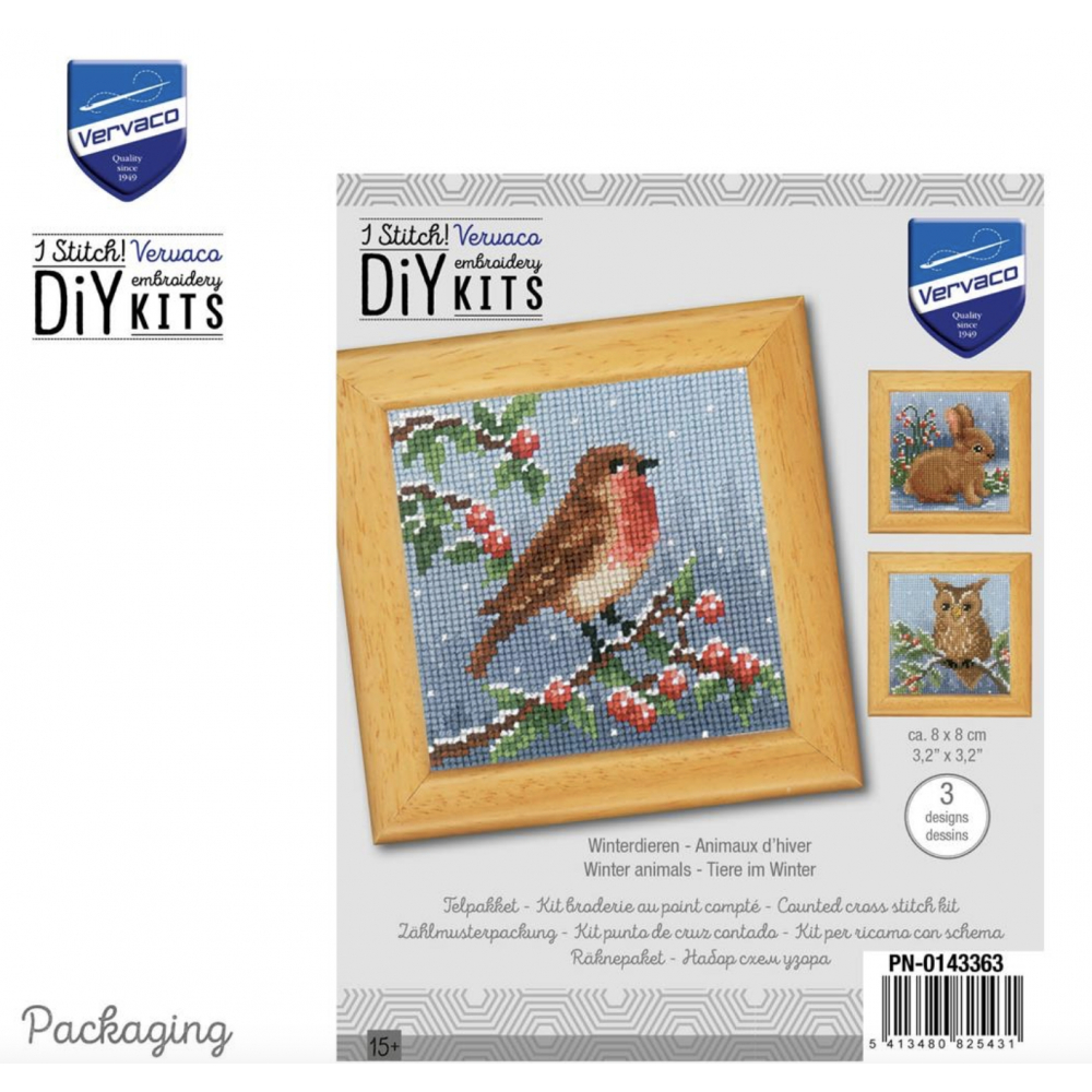 Kit de point de croix  - animaux d'Hiver
