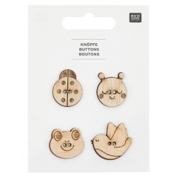 Boutons bois animaux - rico design