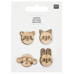 Boutons bois animaux - rico design