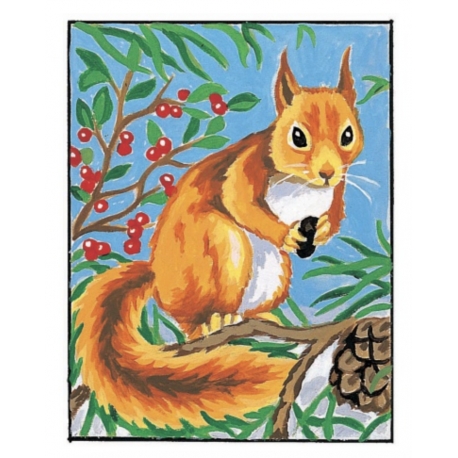 Kit canevas pénélope blanc - L'écureuil