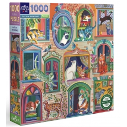Puzzle Eeboo 1000 pièces - Cats in Windows