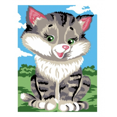 Kit canevas blanc 20/25cm - Chat