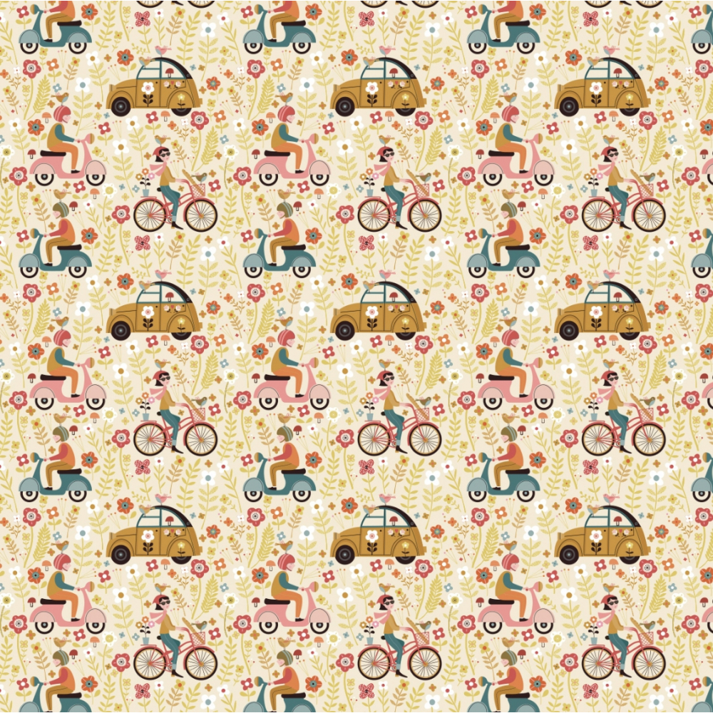 TISSU DASHWOOD STUDIO - BON VOYAGE - COTON - 110 CM