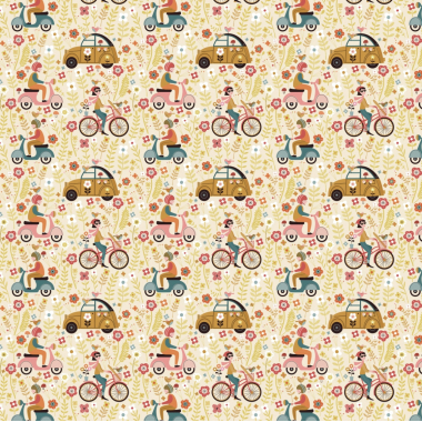 TISSU DASHWOOD STUDIO - BON VOYAGE - COTON - 110 CM