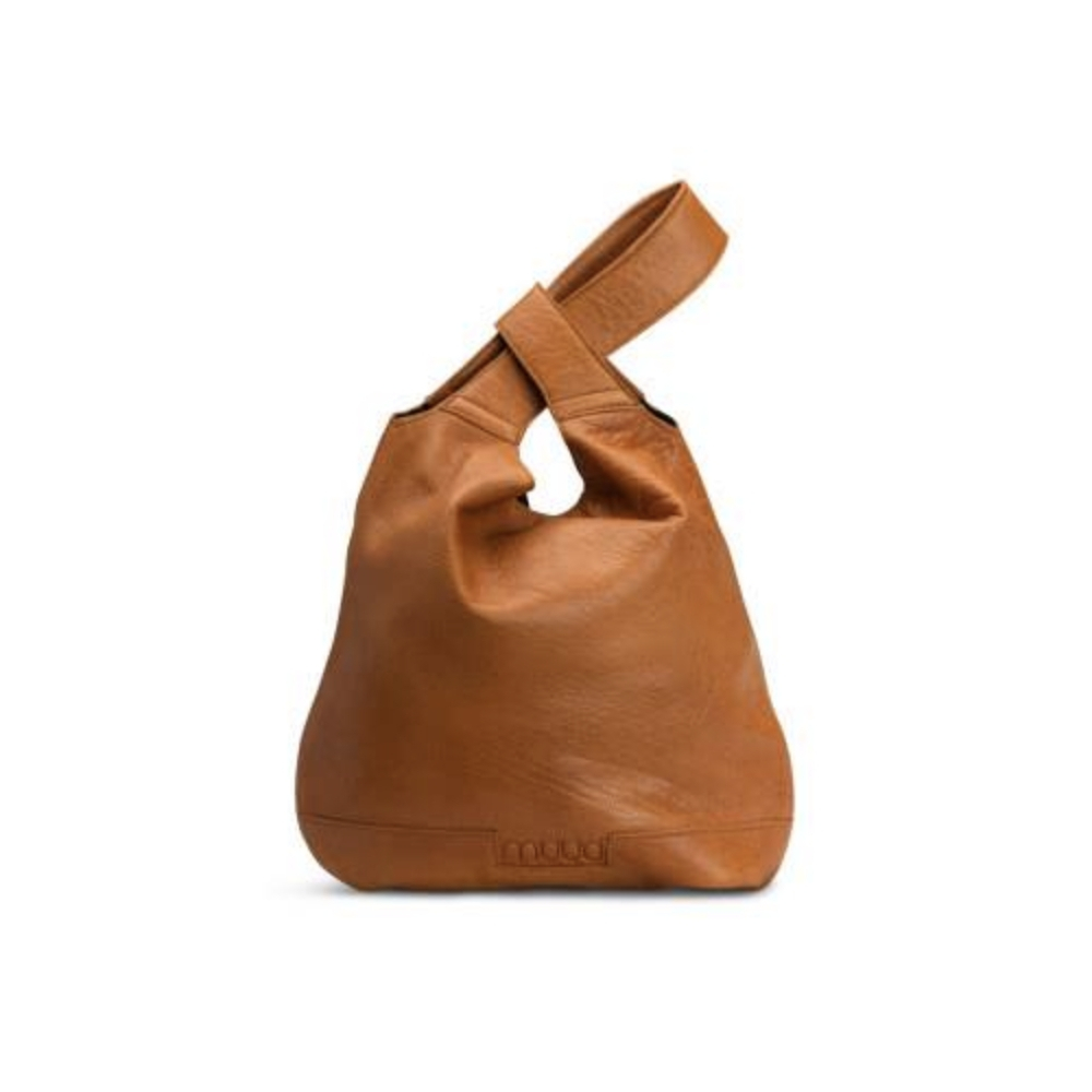 SAC À TRICOT EN CUIR MUUD - DZANA - WHISKY
