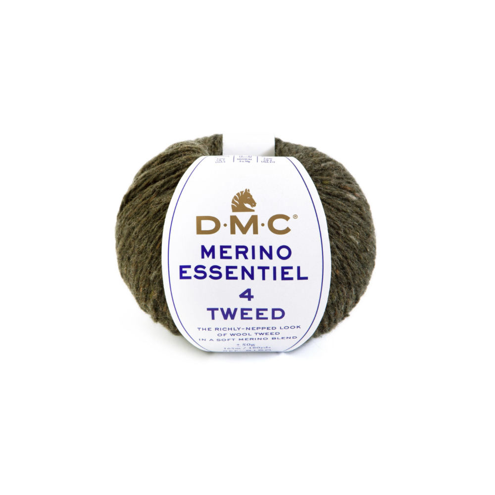 DMC MERINO 4 TWEED - 909 vert mousse DMC MERINO 4 TWEED - 909 vert mousse