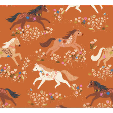 TISSU DASHWOOD STUDIO -desert moon - COTON - 110 CM - poney