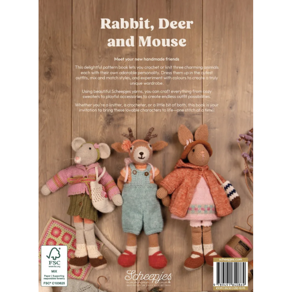 Rabbit, Deer and Mouse EN - Livre de patron au crochet et au tricot