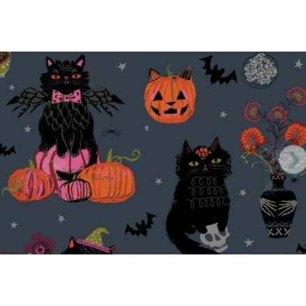 Tissu Dashwood - Witching hour ( chats)