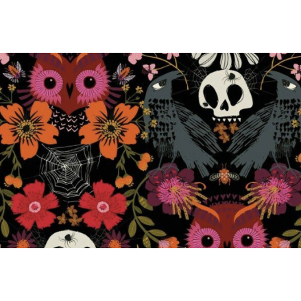 Tissu Dashwood Witching Hour ( hibou et corbeau)