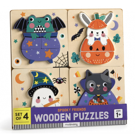 Spooky Friends Set de 4 puzzles en bois - Mudpuppy