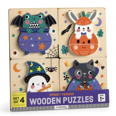 Spooky Friends Set de 4 puzzles en bois - Mudpuppy