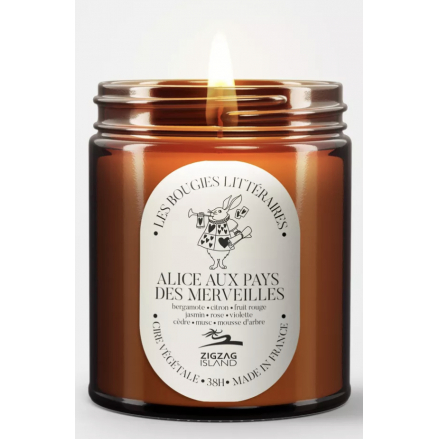 ALICE AU PAYS DES MERVEILLES MADE IN FRANCE COLLECTION LES BOUGIES LITTÉRAIRES