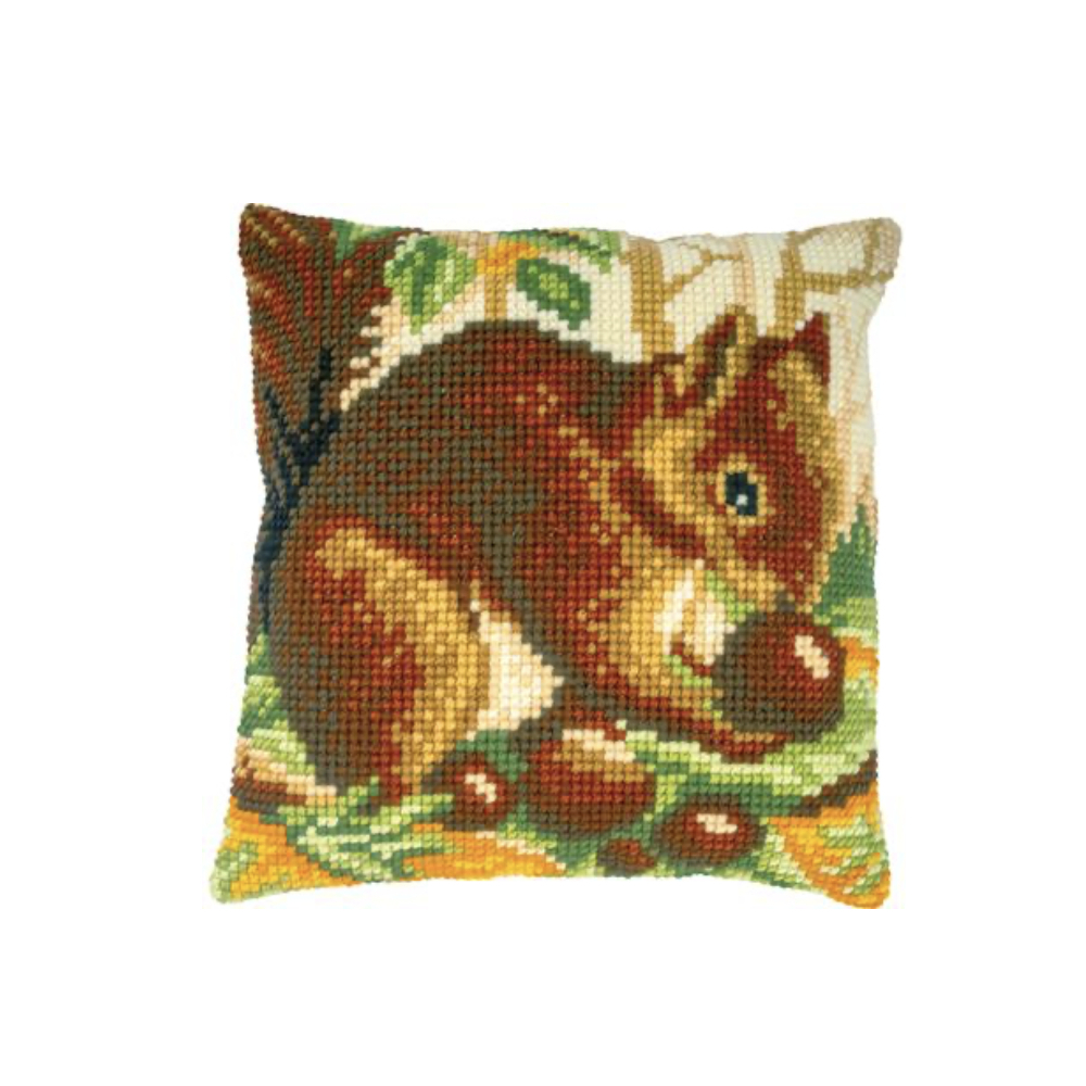 KIT COUSSIN AU POINT DE CROIX ECUREUIL KIT COUSSIN AU POINT DE CROIX ECUREUIL
