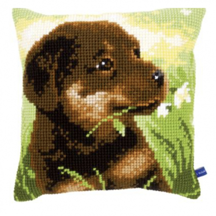 KIT COUSSIN AU POINT DE CROIX CHIOT ROTTWEILER