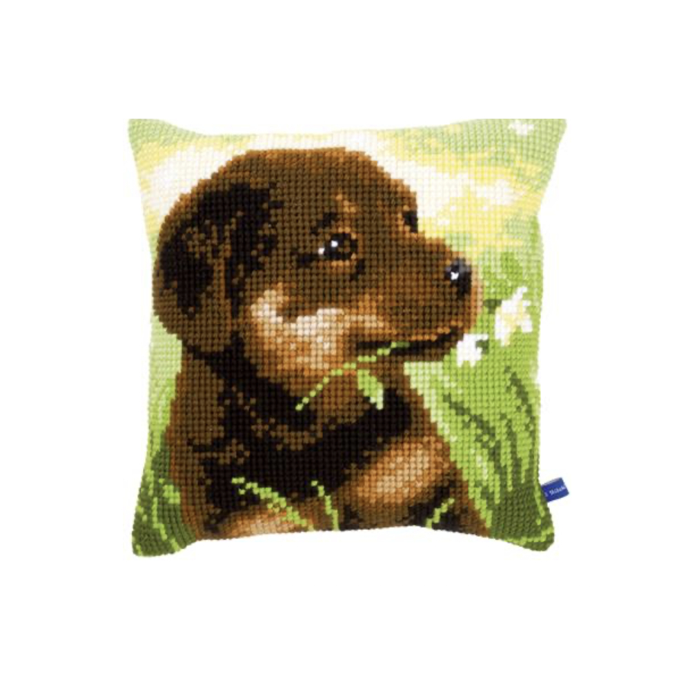 KIT COUSSIN AU POINT DE CROIX CHIOT ROTTWEILER