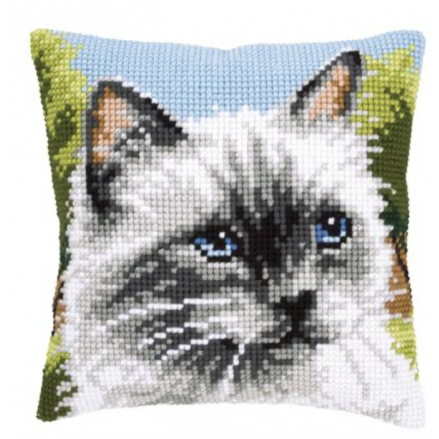 KIT COUSSIN AU POINT DE CROIX CHAT SIAMOIS