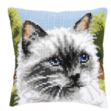 KIT COUSSIN AU POINT DE CROIX CHAT SIAMOIS