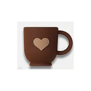 Embout d'aiguilles Tasse coeur et chocolat