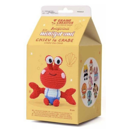 Kit crochet Amigurumi Chizu le crabe - Graine créative