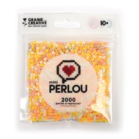 Mini Perlou - 2000 Perles à repasser Jaune orange - 4 couleurs