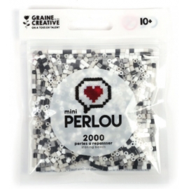 Mini Perlou - 2000 Perles à repasser Noir, Blanc, Gris - 4 couleurs