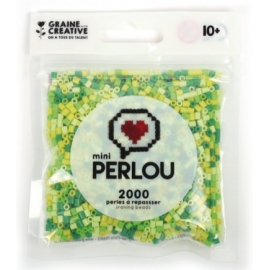 Mini Perlou - 2000 Perles à repasser Vert opaque - 4 couleurs