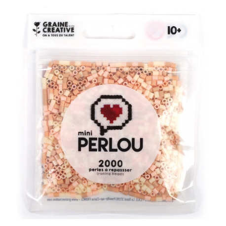 Mini Perlou - 2000 Perles à repasser Chair - 4 couleurs