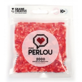 Mini Perlou - 2000 Perles à repasser Rouge opaque - 4 couleurs