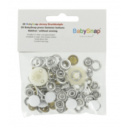 Bouton pression "Babysnap" métal Blanc