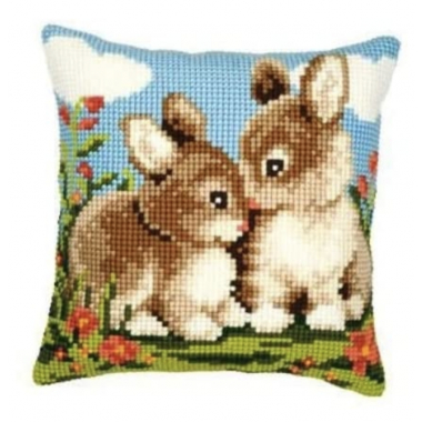 Kit coussin au point de croix - Lapins