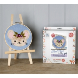Crafty Kit -  Floral Mouse - laine cardée