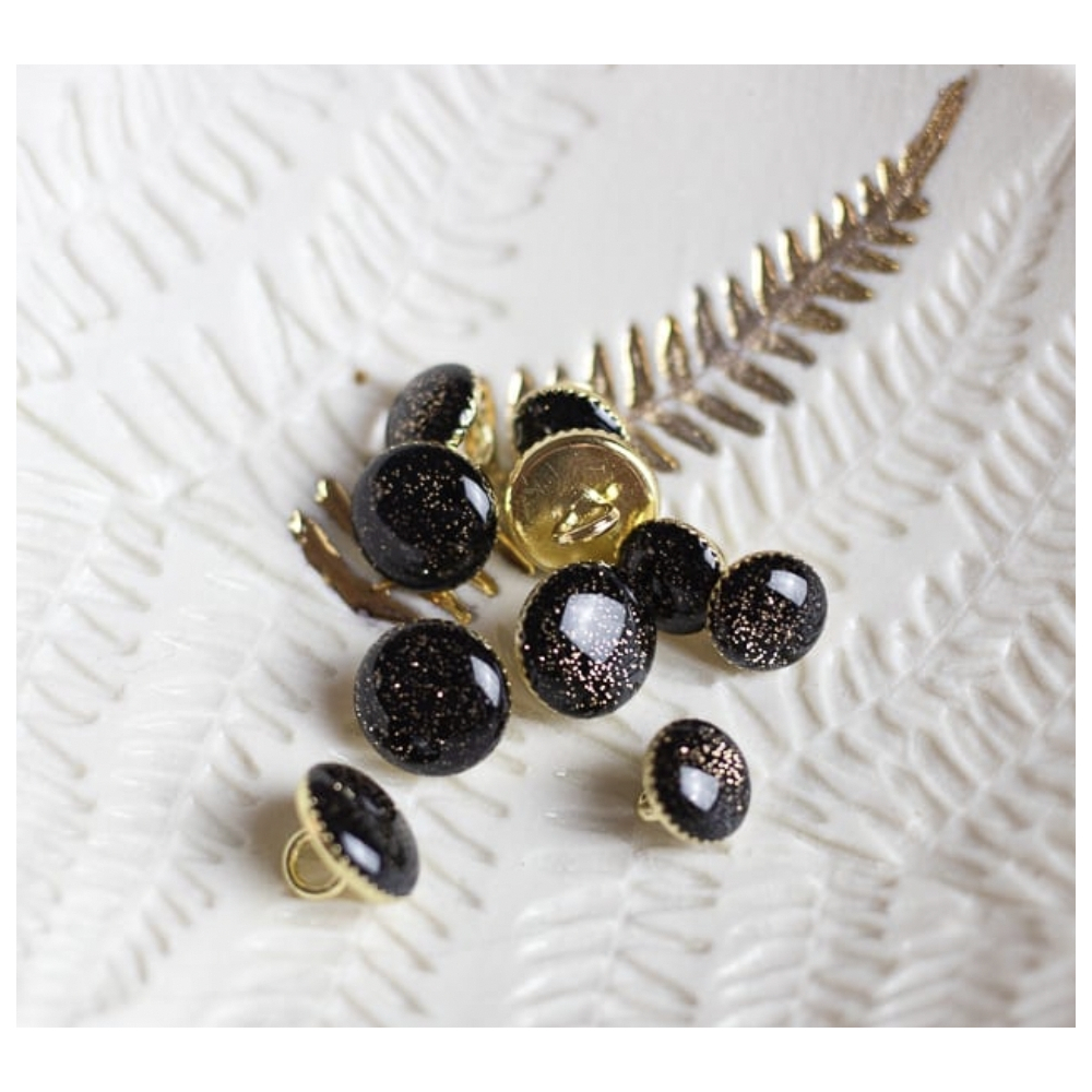 Boutons de bottine pailletté or - Lise Tailor